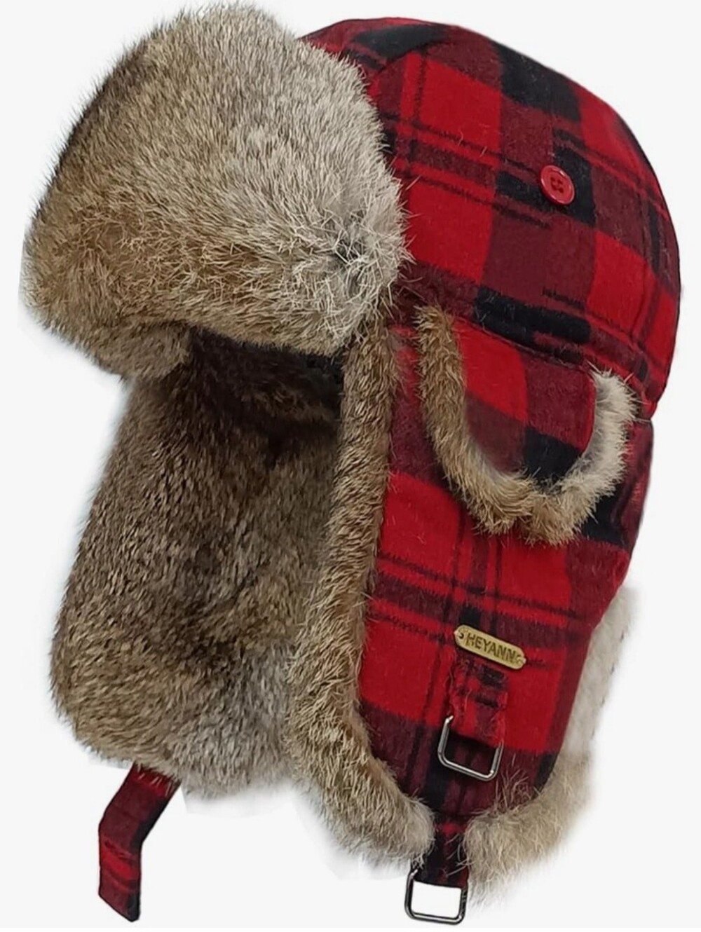 HEYANN Winter Unisex Warm Russian Ushanka Real Rabbit Fur Trapper Hat